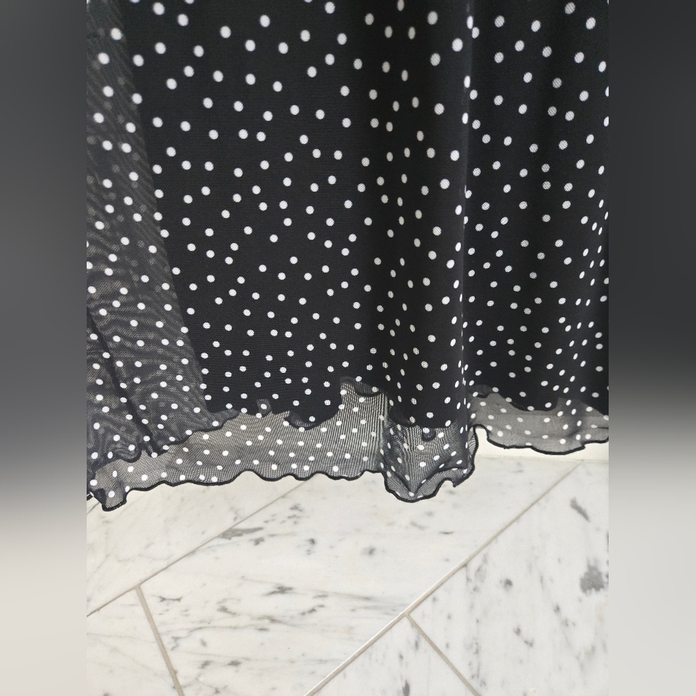 Black Polka Dot Midi Dress - Picture 6 of 8